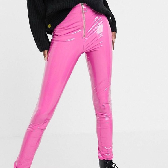 Parisian Works Pants - Pink PU Latex Pants